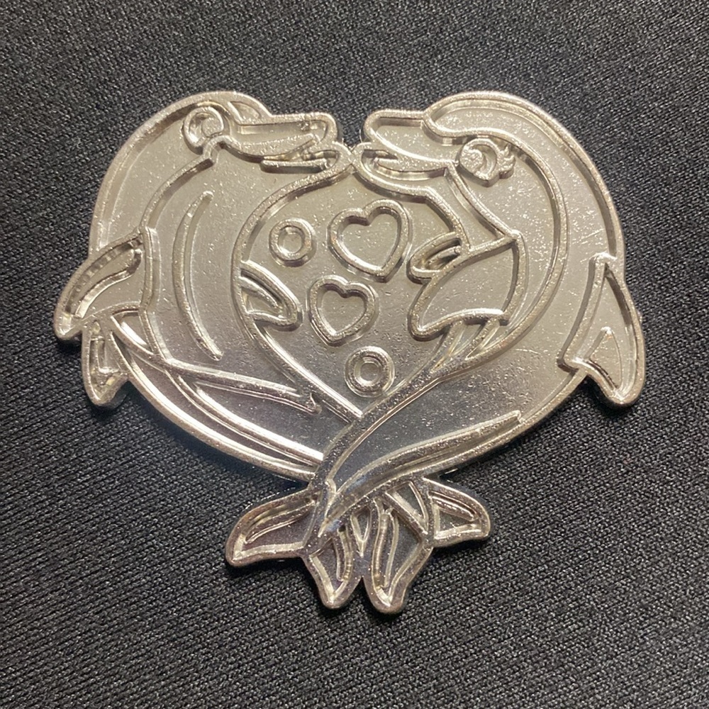 The fantastic world of Lisa Frank dolphins in heart twin make into pendant charm
